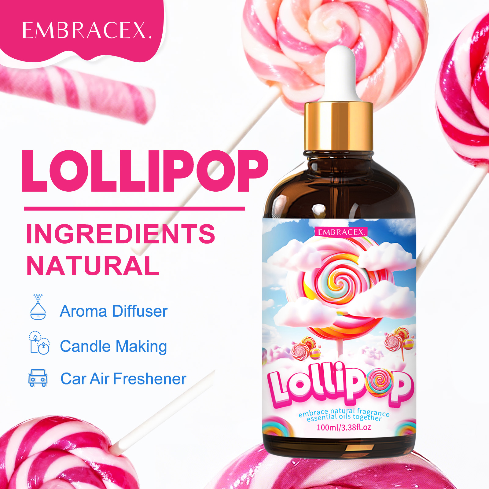 Candle Making Essentials - 100ml Lollipop Essential Oil For Diffusers