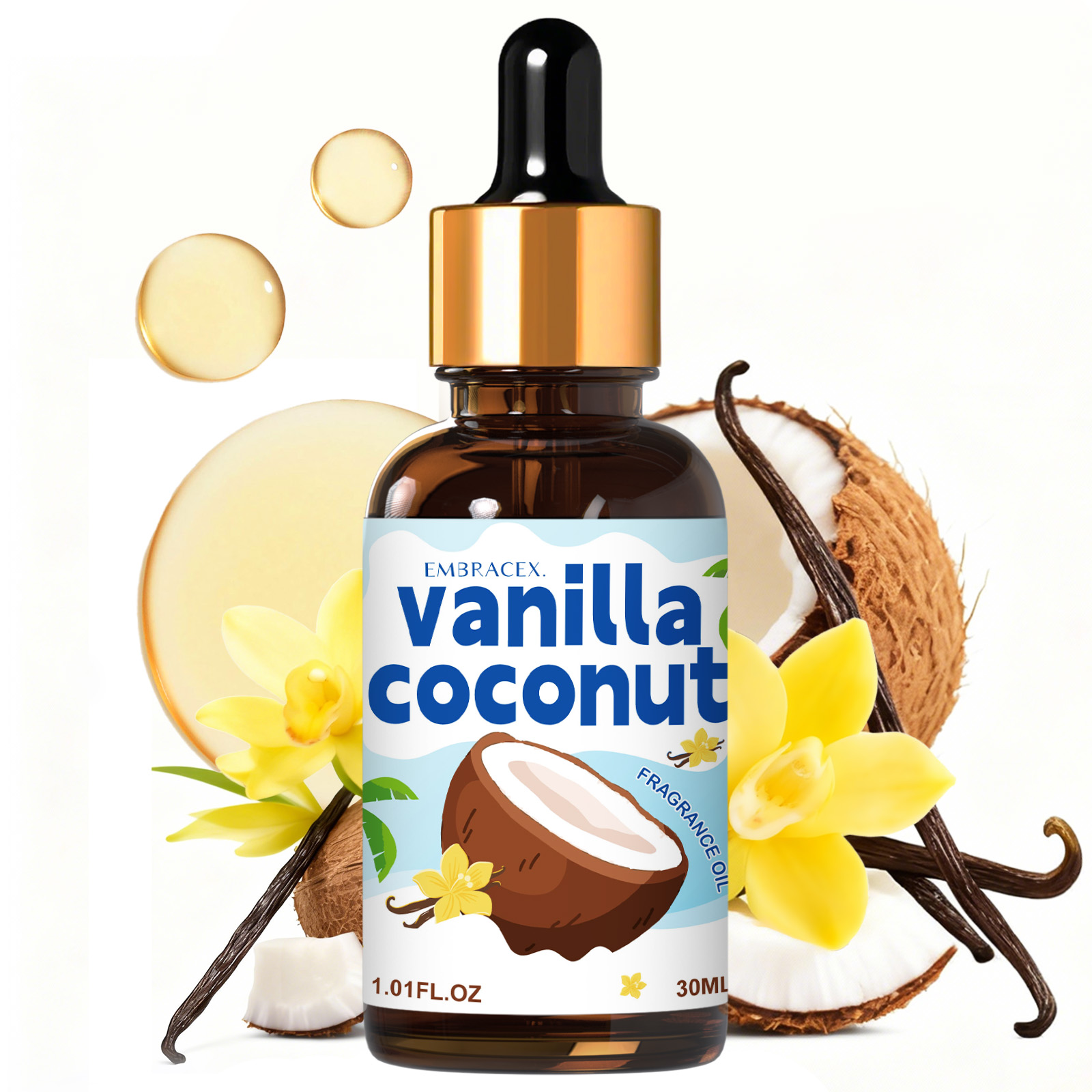 Candle Making Essentials - 30ml Vanilla Coconut Essential Oil Massage