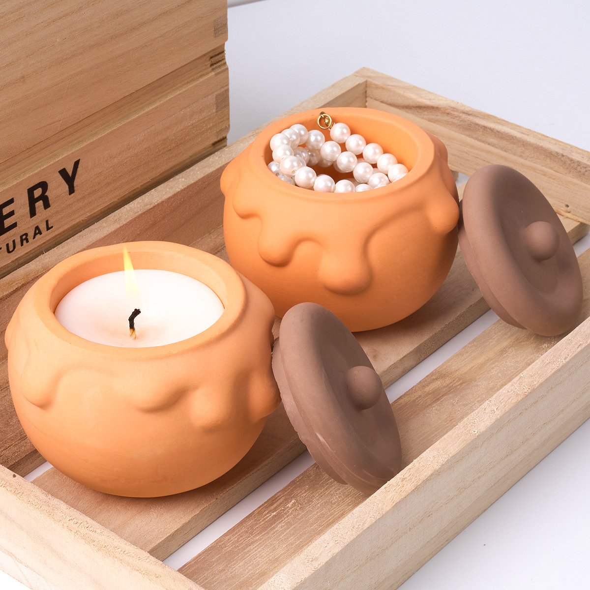 Kraft Box Candle - 3D Honey Candle Jar Silicone Mold