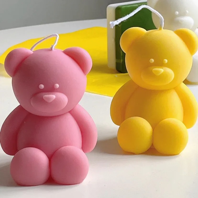 3D Cute Cartoon Bear Silicone  - огляд і ціна Candle Making Party