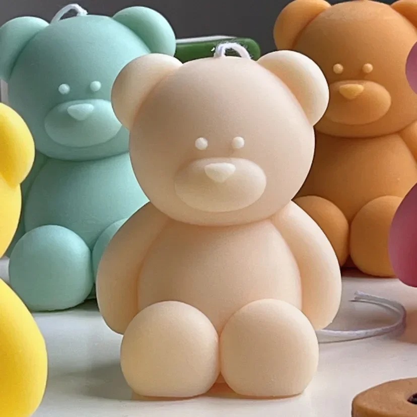 3D Cute Cartoon Bear Silicone  - огляд і ціна Candle Making Party