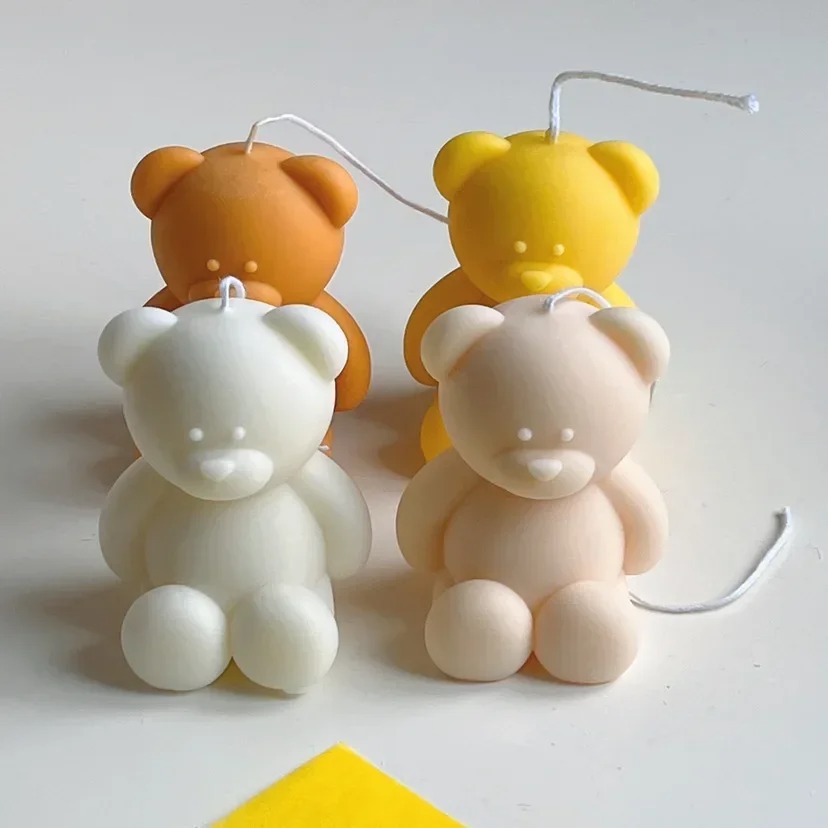 3D Cute Cartoon Bear Silicone  - огляд і ціна Candle Making Party