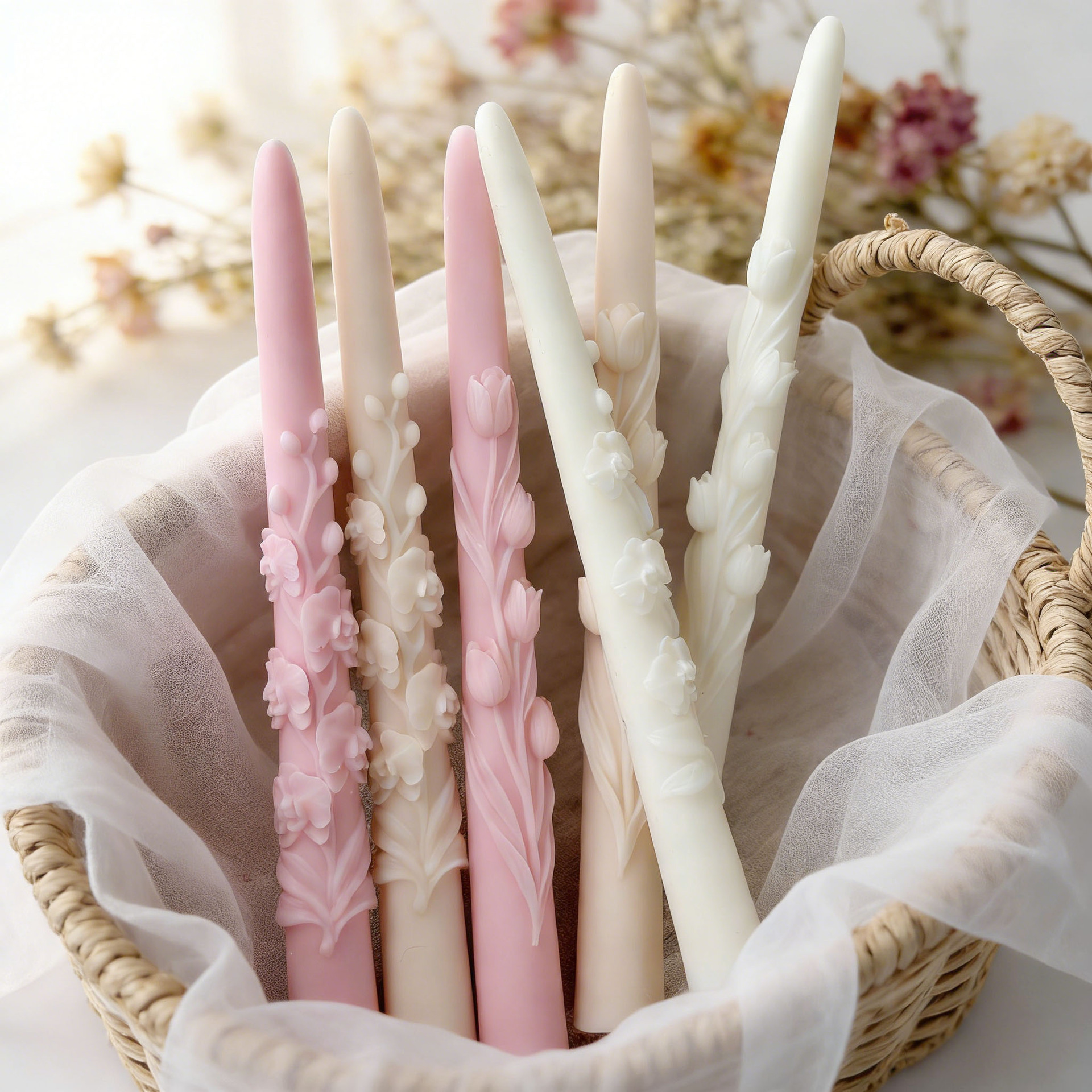 Long Pole Flower Taper Candle  - огляд і ціна Candle Making Party