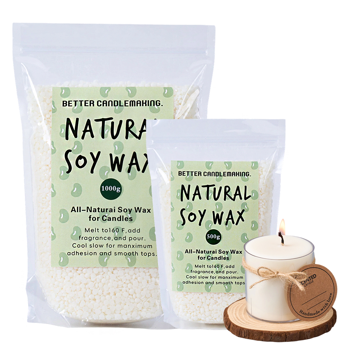 500g/1000g Natural Soy Wax DIY - огляд і ціна Candle Making Raw Material
