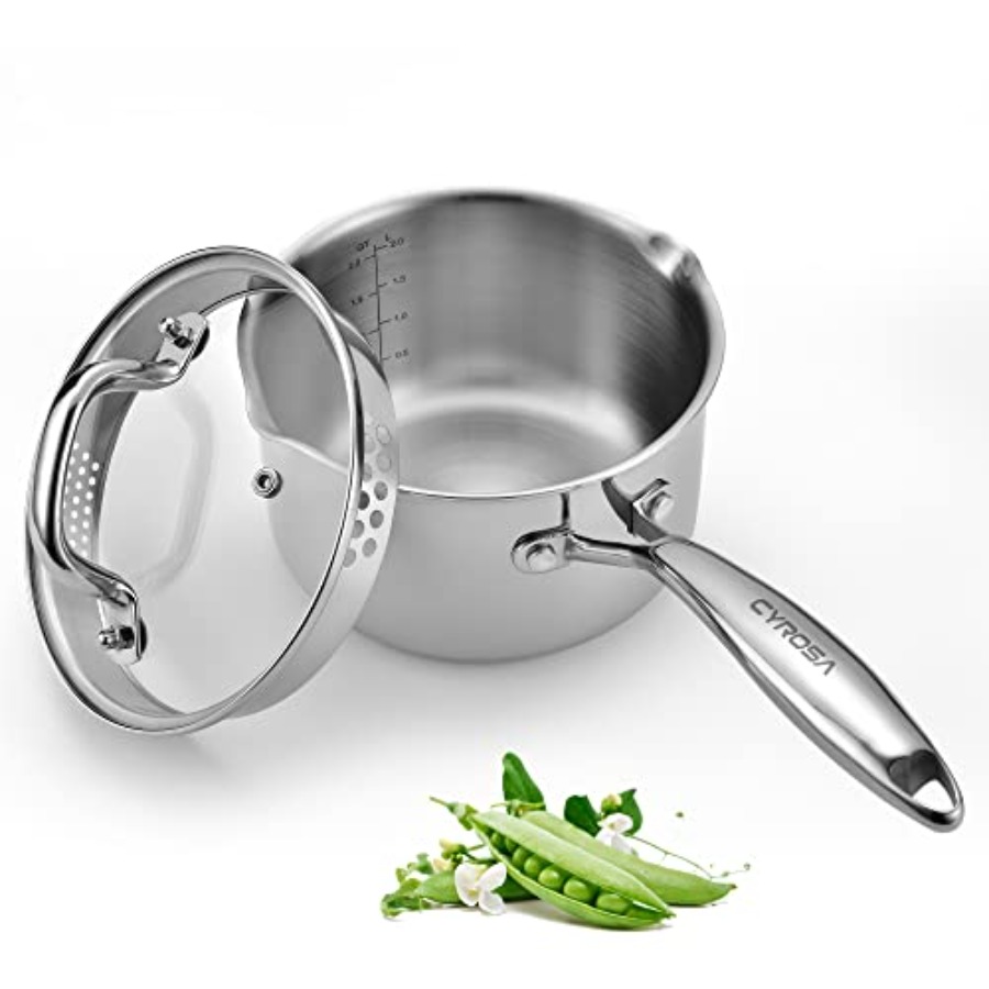 Stainless Steel Saucepan 2.0 Q - огляд і ціна Pour Pot Aluminum