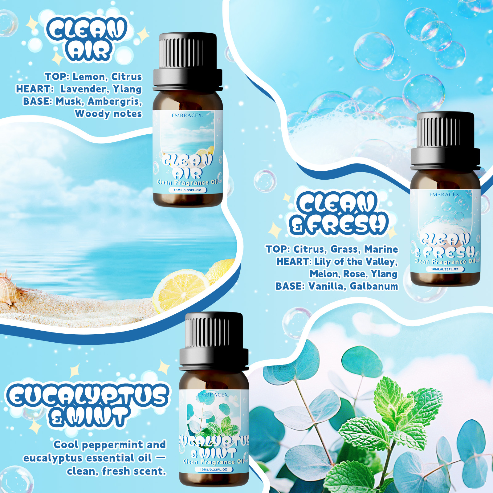 10ml Clean Air Essential Oil L - огляд і ціна Candle Making Essentials