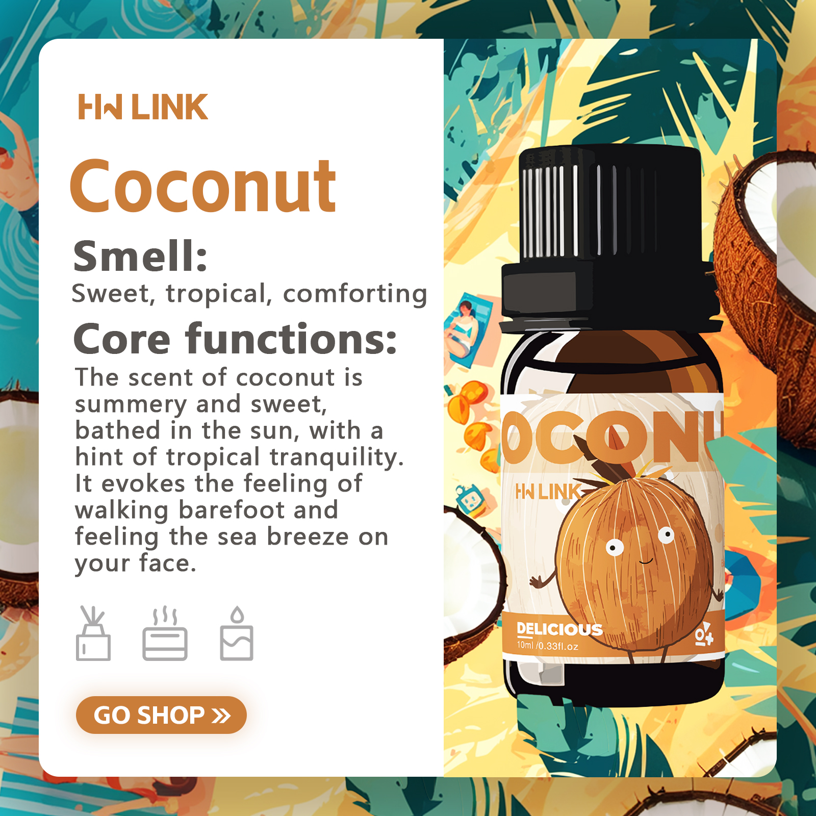10ml Coconut Essential Oils No - огляд і ціна Candle Making Essentials