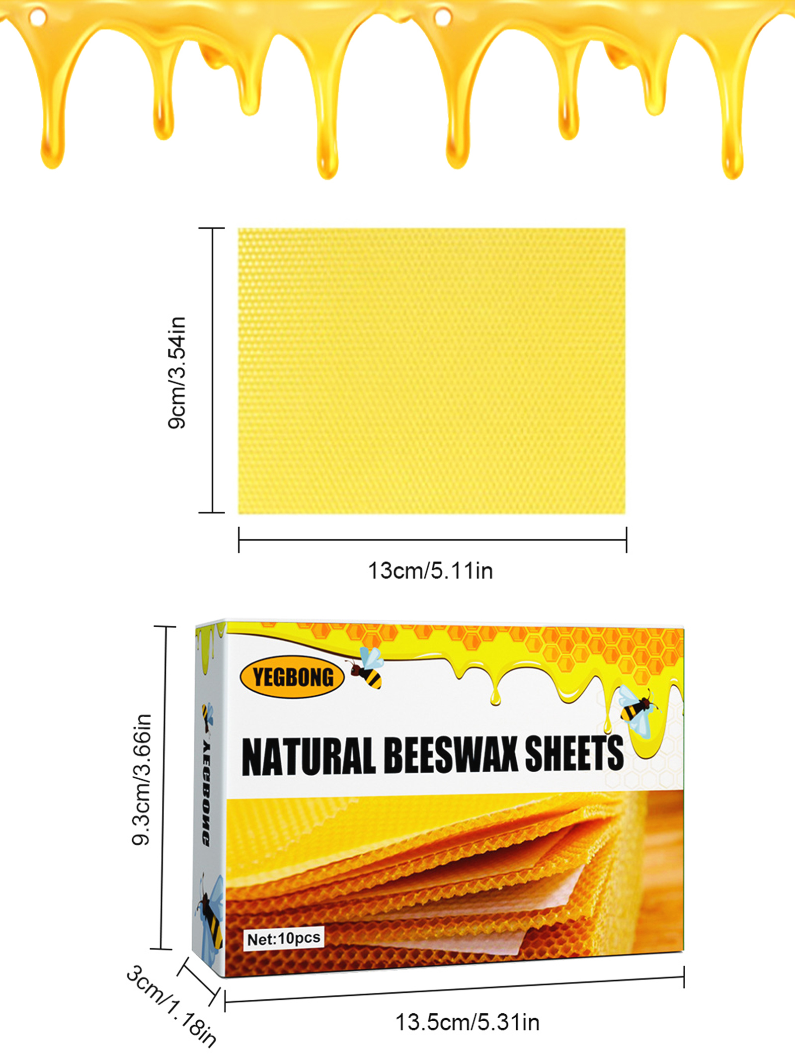10Pcs Natural Honeycomb Bee Wa - огляд і ціна Candle Making Items