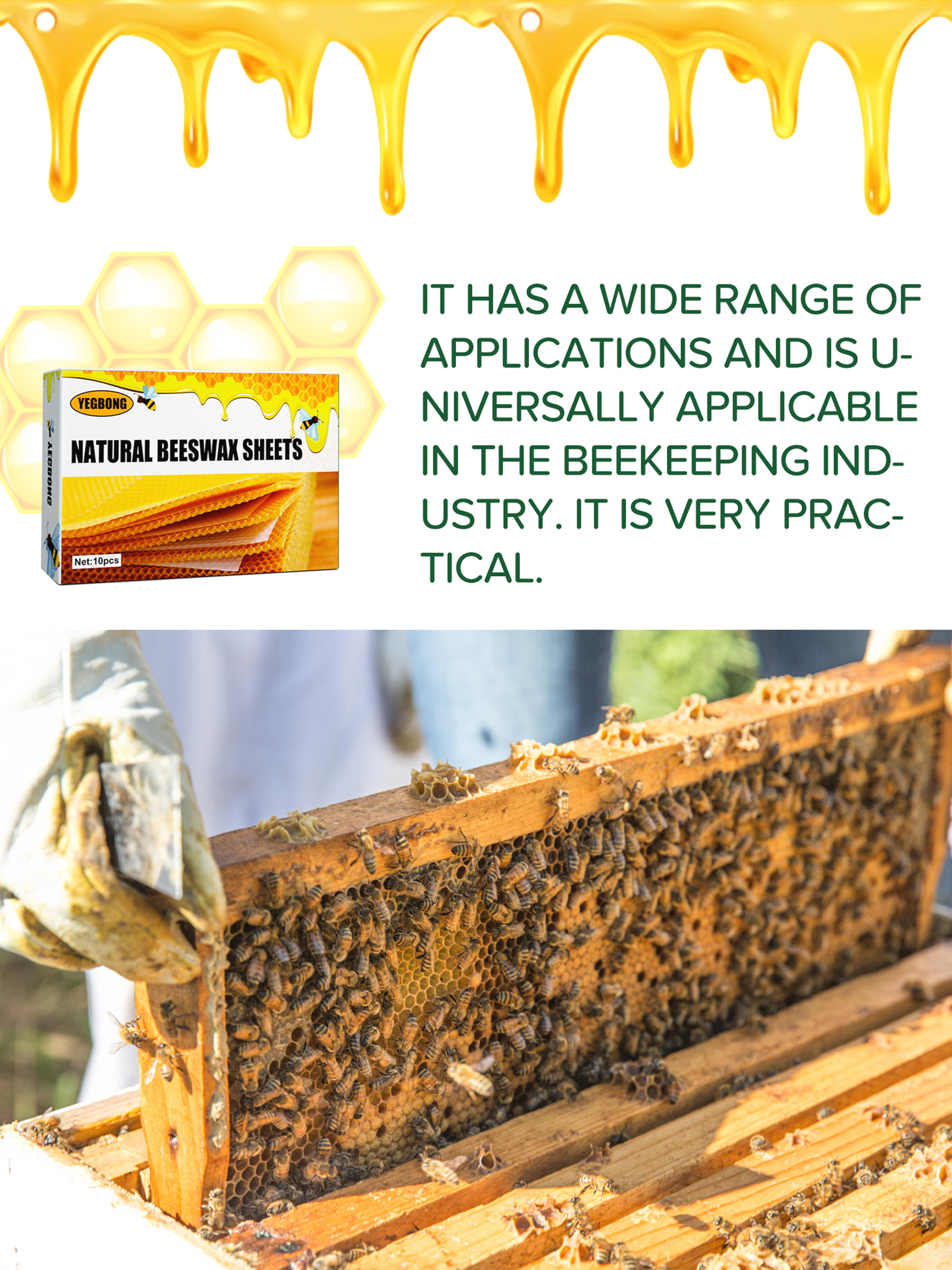 10Pcs Natural Honeycomb Bee Wa - огляд і ціна Candle Making Items