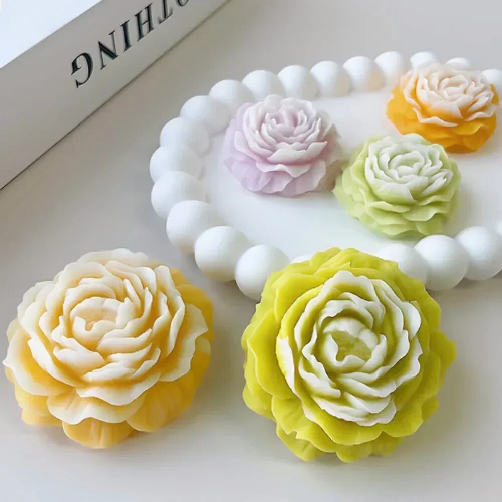 3D Peony Candle Silicone Mold  - огляд і ціна Candle Making Party